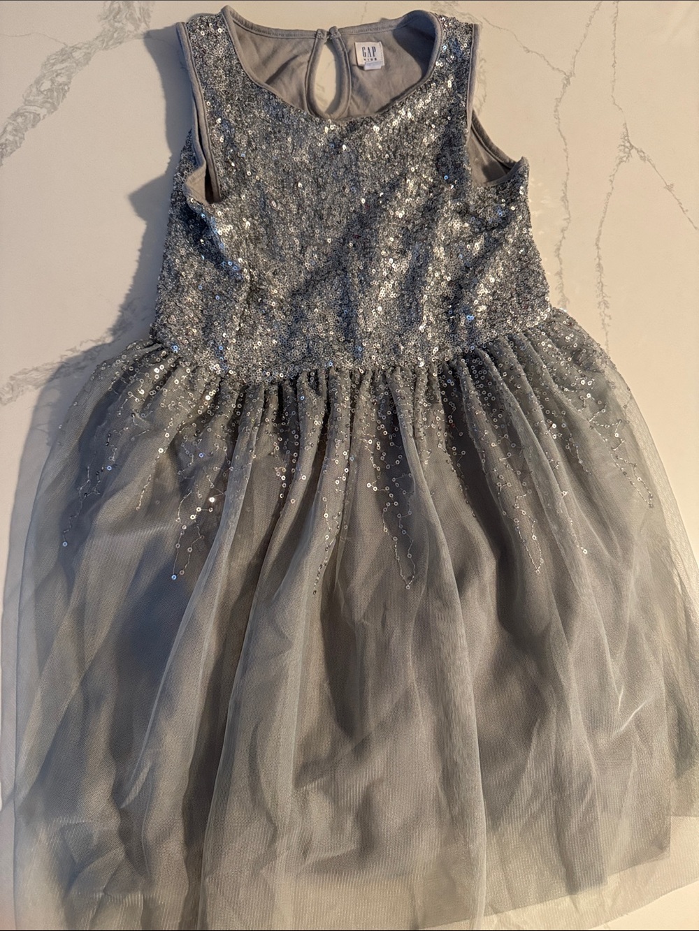 GAP Silver Sequin Tulle Dress for Kids